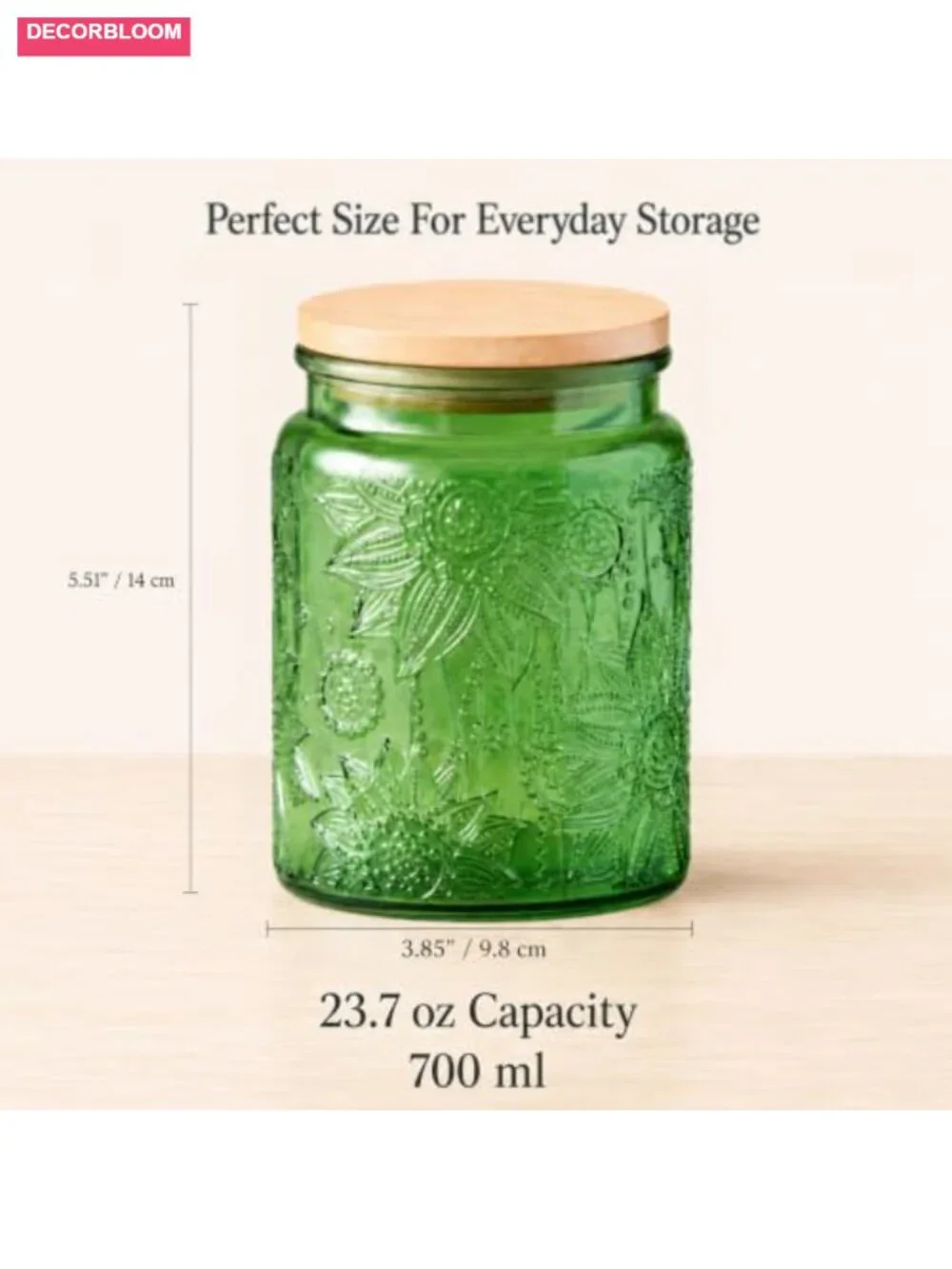 Set of 2 Glass Jars with Lids Vintage Storage Jars Kitchen Counter Pantry